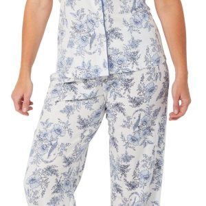 Laura Ashley Womens 2 Pc Floral Sleepwear Pants Set