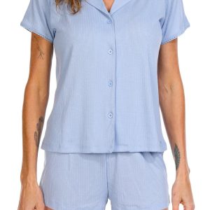 Tahari Women's 2 Pc Ribbed Pointelle Sleepwear Set