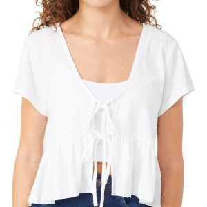 Discreet Juniors Double Tie Front Top