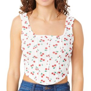 Discreet Juniors Cherry Corset Tank Top