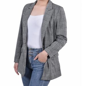 NY Collection Womens Missy Long Sleeve Ponte Jacket