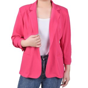 NY Collection Petite 3/4 Sleeve Scuba Crepe Blazer