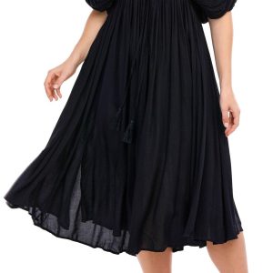 Wishlist Womens Short Puffer Sleeve Solid Dress