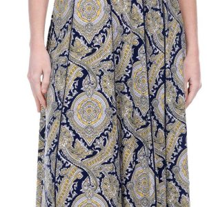 Sami & Jo Womens Short Sleeve Paisley Maxi Dress