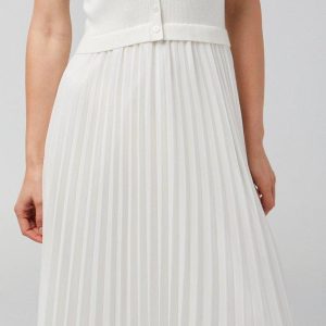 Ellen Tracy Womens Womens Sleeveless Pleated Midi Dress