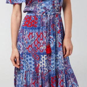 Lola P Womens Off The Shoulder Americana Paisley Dress
