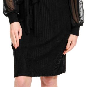 Absolutely Famous Womens Long Sleeve Mock Neck Mini Dress