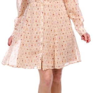 Lucky Brand Womens Short Sleeve Buttoned Shirt Dress