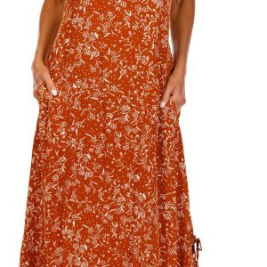 Kaktus Plus Sleeveless Print Crepon Dress