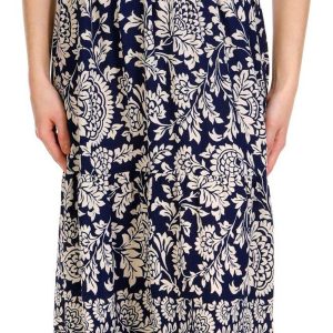 London Times Womens Short Sleeve Floral Maxi Dress