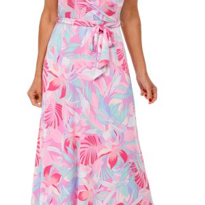 C'est La Vie Women's Sleeveless Wrap Botanical Maxi Dress