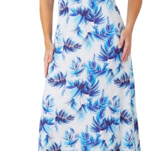 Stella Parker Womens Sleeveless Print Halter Maxi Dress