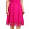 Donna Ricco Womens V-Neck Sleeveless Crochet Dress