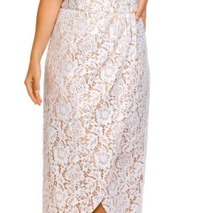 Julia Jordan Womens Twist Neck Lace High-Low Dress