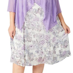 Connected Apparel Plus Floral Dress W/ Bolero