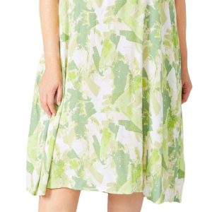Water Lily Plus Sleeveless Spring Greens Dress
