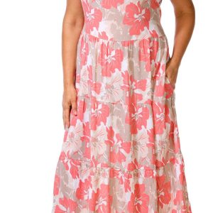 Water Lily Plus Sleeveless Floral Maxi Dress