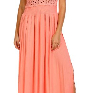 Rebellion Juniors Sleeveless Crochet Bust Midi Dress