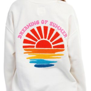 No Comment Juniors Printed Long Sleeve Sweatshirt