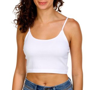 Bozzolo Juniors Solid Ribbed Cropped Camisole