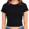 BOZZOLO Juniors Soft Ribbed Crew Neck Crop Top