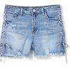 YMI Juniors Lace Up Bow Denim Shorts