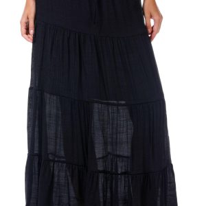 Love Tree Juniors Tiered Gauze Maxi Skirt