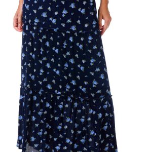 Love Tree Juniors Tiered Ditsy Floral Maxi Skirt