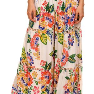 Angie Juniors Floral Border Print Pants