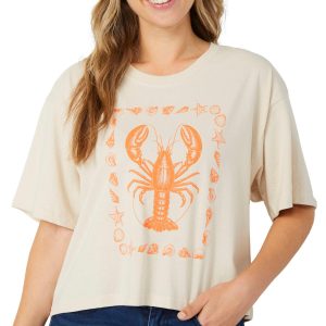 Ruby Juniors Lobster Graphic Crop T-Shirt