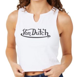 Von Dutch Juniors Ribbed Logo Tank Top
