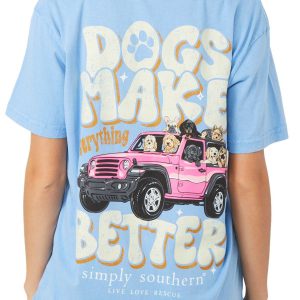 Simply Southern Juniors Dogs Make Everything Better Tee