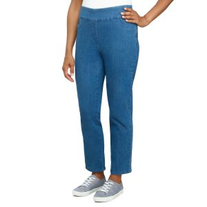 Alfred Dunner Petite Super Stretch Pull-On Denim Pants