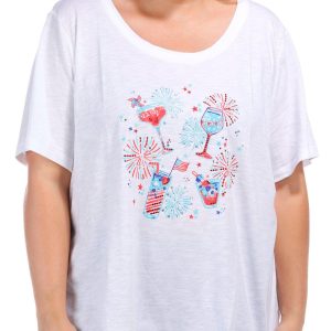 Coral Bay Plus Embellished Scoop Neck Short Sleeve T-Shirt