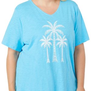 Coral Bay Plus Embellished Short Sleeve Top