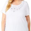 Coral Bay Plus Embellished Short Sleeve Top