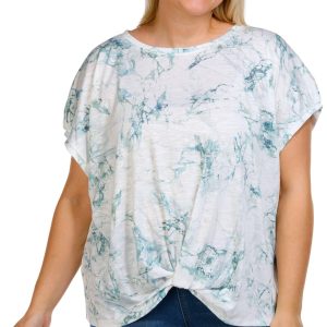 Democracy Plus Short Sleeve Twist Hem Top