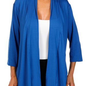 Emily Daniels Womens 3/4 Sleeve Solid Open Cardigan