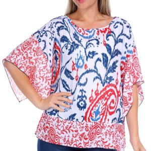 Erin London Womens Short Sleeve Print Top