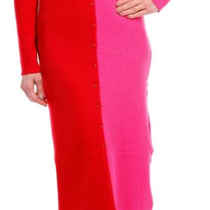 Nanette Lepore Womens Color Block Long Cardigan