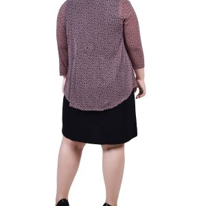 NY Collection Plus Cardigan And Dress Set