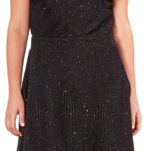 NY Collection Womens Glitter V Neck Dress