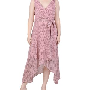 NY Collection Petite Sleeveless Wrap Chiffon Dress