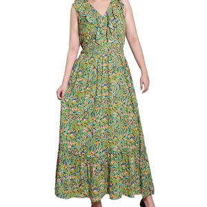 NY Collection Petite Ruffled Sleeveless Maxi Dress