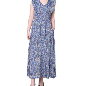 NY Collection Petite Flutter Sleeve Midi Dress