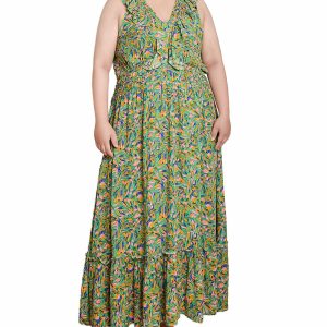 NY Collection Plus Ruffled Sleeveless Maxi Dress