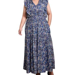 NY Collection Plus Flutter Sleeve Midi Dress