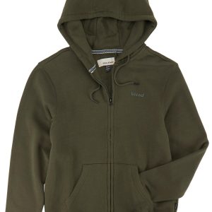 Blend Men's Solid Zipped Hoodie Sweatshirt