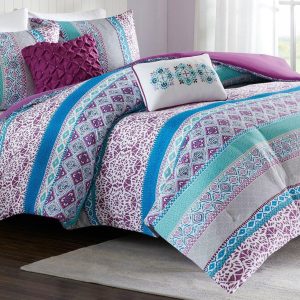 Intelligent Design Joni Purple Coverlet Set