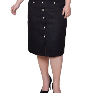 NY Collection Plus Slim Tweed Double Knit Skirt